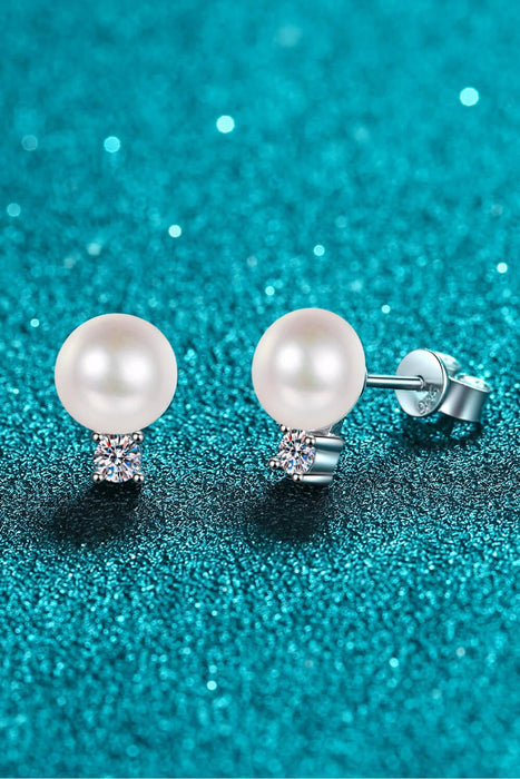 Chic Moissanite and Pearl Statement Earrings