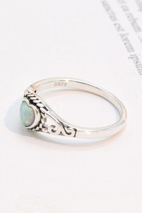 Opal Heart-Shaped Australian Gemstone Ring - Exquisite Symbol of Romance and Elegance