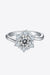 Elegant Sterling Silver Cluster Ring with Lab Grown Diamond and Moissanite Accents