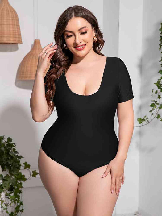 Beach Babe Plus-Size Curve Embrace Scoop Neck Swimsuit