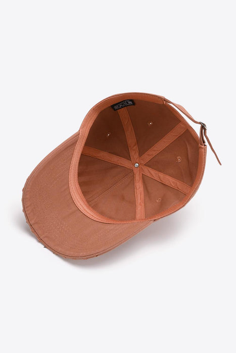 Retro Distressed Cotton Baseball Cap with Customizable Strap - Elevate Your Style