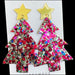 Festive Sparkling Christmas Tree Dangle Earrings for a Joyful Celebration