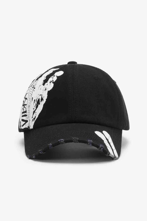 Urban Vibes Graphic Print Distressed Baseball Hat