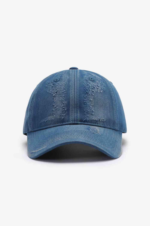 Trendy Distressed Cotton Adjustable Baseball Cap for Urban Style