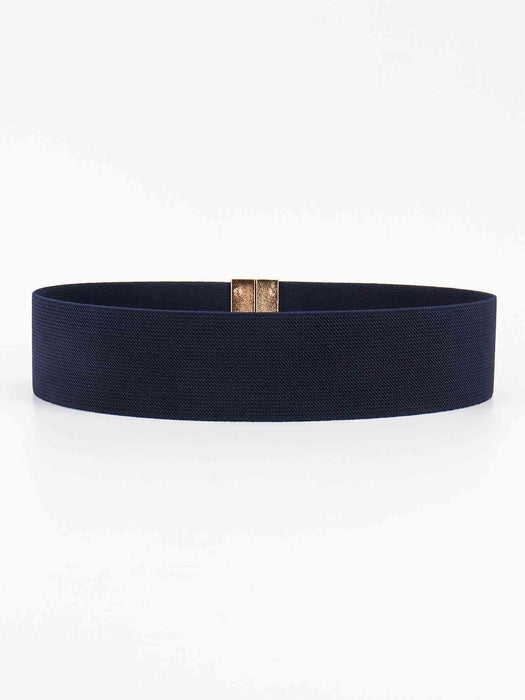 Chic Elastic Belt with Sleek Alloy Buckle - A Stylish Addition for Any Ensemble