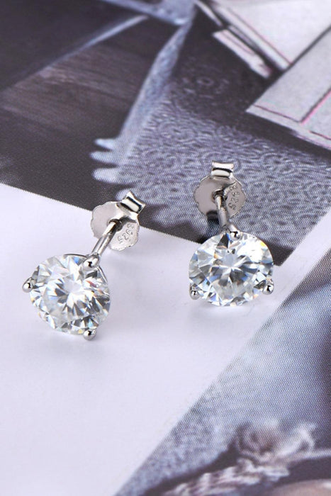 Luxurious 2 Carat Lab-Created Diamond Sterling Silver Stud Earrings