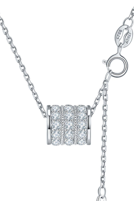 Elegant Moissanite Pendant Necklace with Platinum and Rose Gold Accents