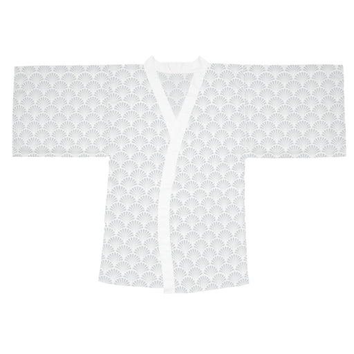 Elegant Japanese-Inspired Kimono Robe with Flowing Bell Sleeves