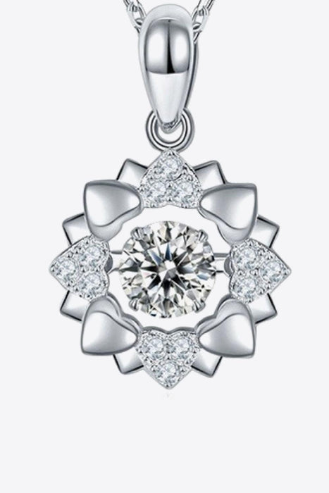 Floral Elegance Moissanite Pendant with Stunning Zircon Accents