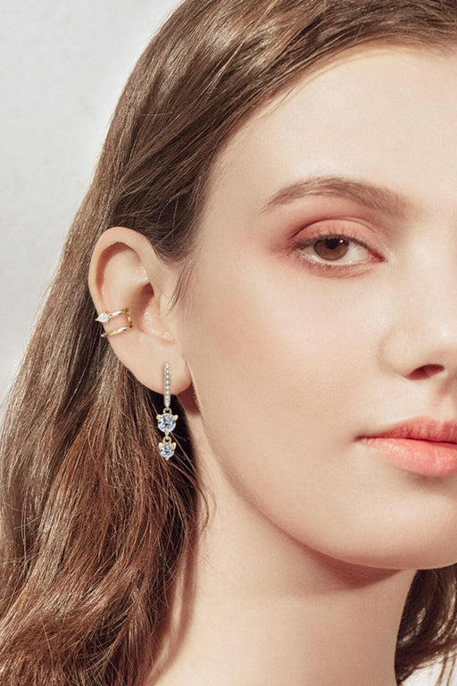 Elegant Sterling Silver Drop Earrings with Lab-Grown Diamonds