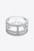 Platinum-Plated Lab-Diamond Wide Band Ring - Chic Cutout Design