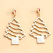 Sparkling Rhinestone Festive Tree Earrings