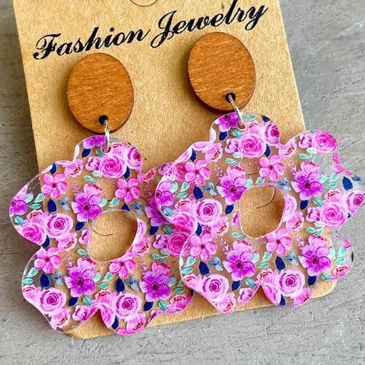 Elegant Floral Acrylic Drop Earrings with Maintenance Tips