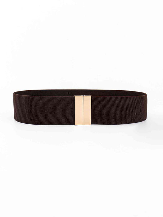 Chic Elastic Belt with Sleek Alloy Buckle - A Stylish Addition for Any Ensemble