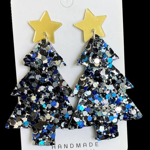 Festive Sparkling Christmas Tree Dangle Earrings for a Joyful Celebration