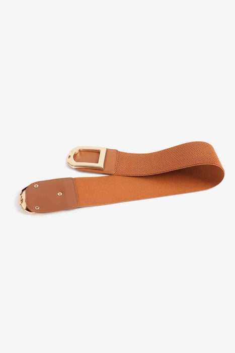 Chic Elastic PU Leather Belt with Stylish Double D Buckle