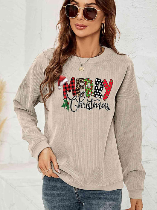 Festive Cheer Merry Christmas Graphic Sweatshirt