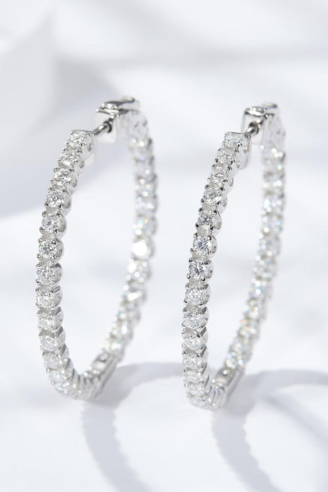 Timeless Brilliance: Platinum-Plated Moissanite Huggie Earrings