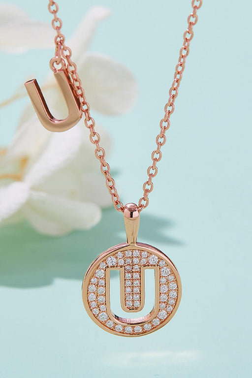 Timeless Glamour: Rose Gold Plated Sterling Silver Lab-Grown Diamond Pendant Necklace