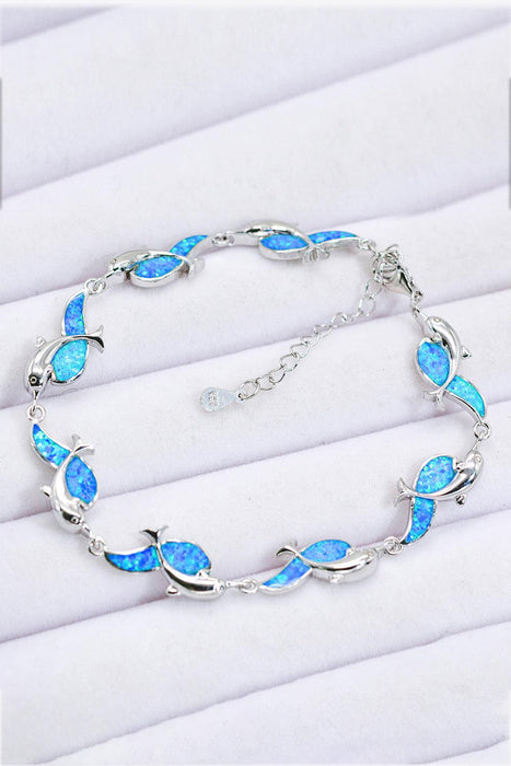 Seaside Serenity Dolphin Charm Bracelet in Sterling Silver - Exquisite Ocean-Inspired Jewelry