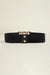 Elegant Wide Elastic Belt with Chic Zinc Alloy Buckle