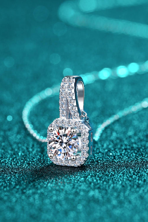 Adored 1 Carat Lab-Created Moissanite Sterling Silver Necklace with Zircon Accents and Warranty