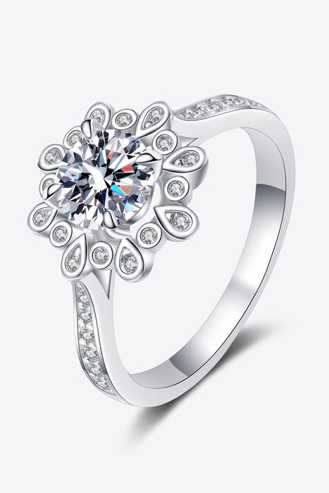 Luminous Lab-Created Diamond Moissanite Sterling Silver Statement Ring