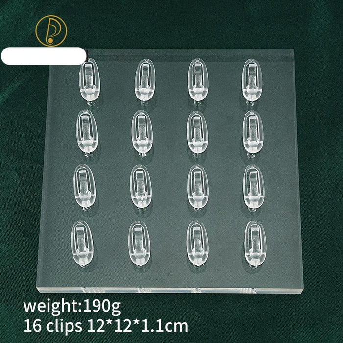 Clear Polished Acrylic Square Rectangle Nose Ring Clicker Hoop Earring Display Stand