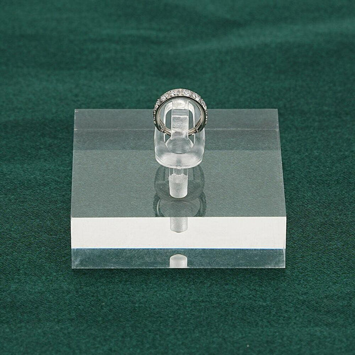 Clear Acrylic Square Rectangle Jewelry Display Stand for Nose Rings, Clicker Hoops, and Earrings