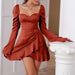 Chic Charm: Ruffled Bell Sleeve Mini Dress for the Contemporary Woman