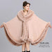 Opulent V Lapel Faux Rex Rabbit Fur Winter Cape for Women