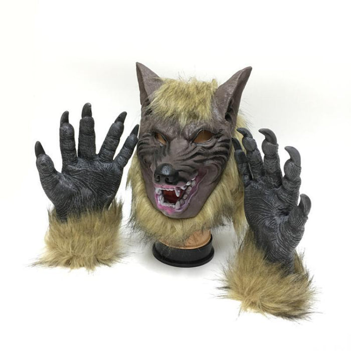 Ultimate Werewolf Costume Kit: Realistic PVC Mask and Gloves for a Spine-Chilling Halloween Experience