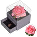 Timeless Elegance: Preserved Rose Jewelry Box Gift Set with Complimentary Necklace