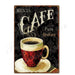 Retro Coffee Menu Metal Sign - Vintage Wall Decor for Cafes, Bars, and Pubs