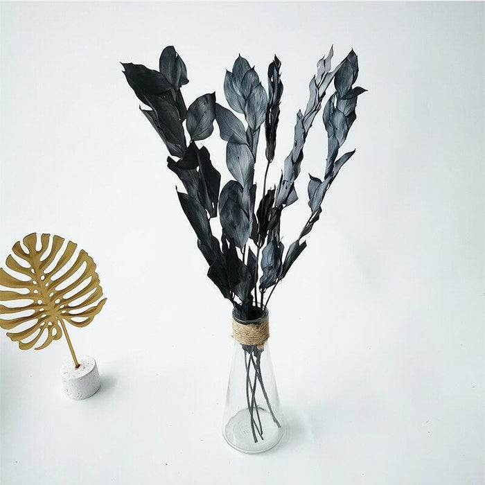 Timeless Elegance: Pack of 5 Preserved Orange Leaf Stems - Natural Floral Decor for Any Occasion