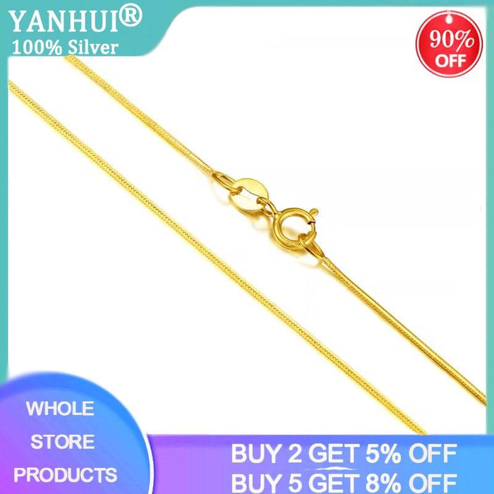 Luxurious 925 Silver and Gold-Plated Snake Chain Necklace