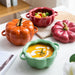 Ceramic Pumpkin Shape Serving Bowl Set - Versatile Kitchen Accessory for Salads and Cereals, 6.5-Inch