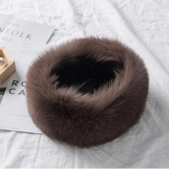 Fox Fur Collar Scarf with Magnetic Closure - Elegant Winter Fashion Accessory for Women