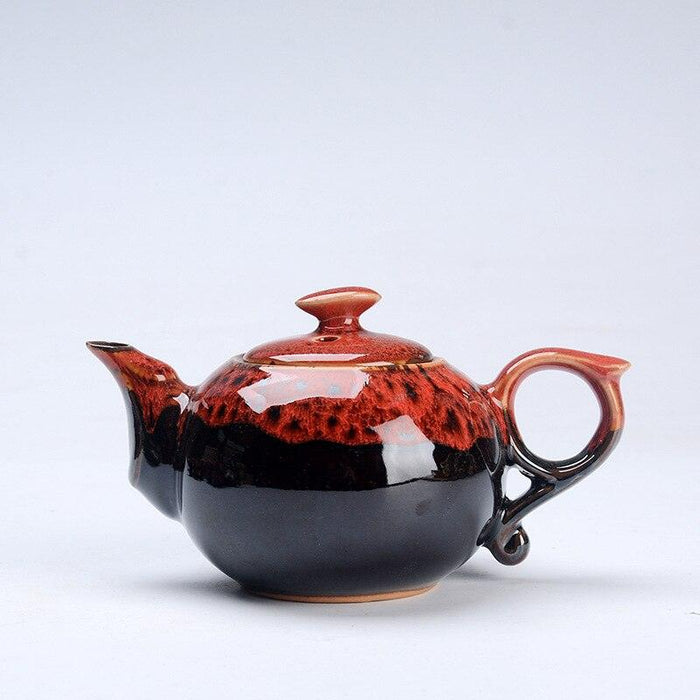 Elegant Chinese Ceramic Tea Set - Teapot and Six Cups for Traditional Tea Rituals