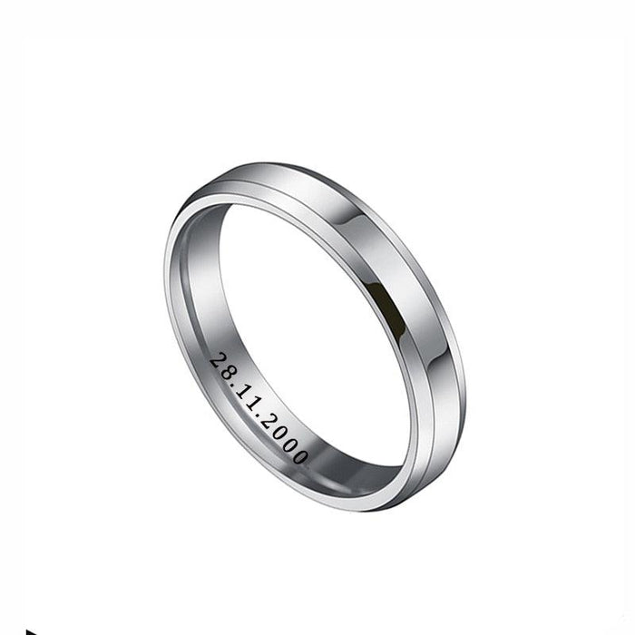 Timeless Bond Custom Engraved Stainless Steel Ring for Women - Personalized Love Token with Names