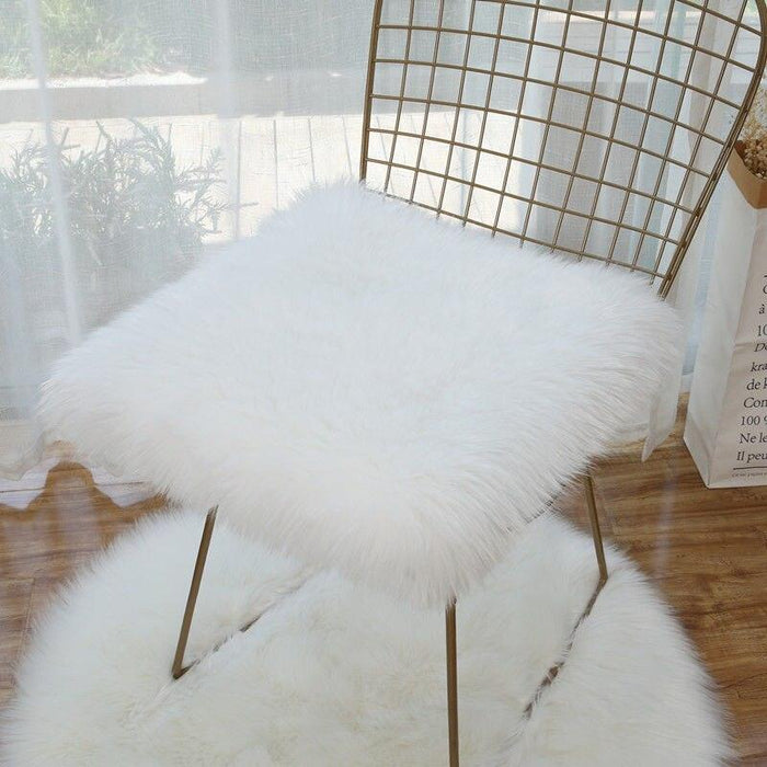 Soft Pink Plush Seat Cushion - Enhance Your Home with Cozy Elegance