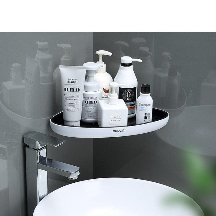 Bathroom Storage Solution: Snap-Up Corner Shelf Set with Shampoo Basket