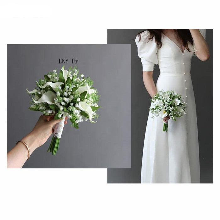 Timeless Elegance: Calla Lily and Lily of the Valley Bridal Bouquet