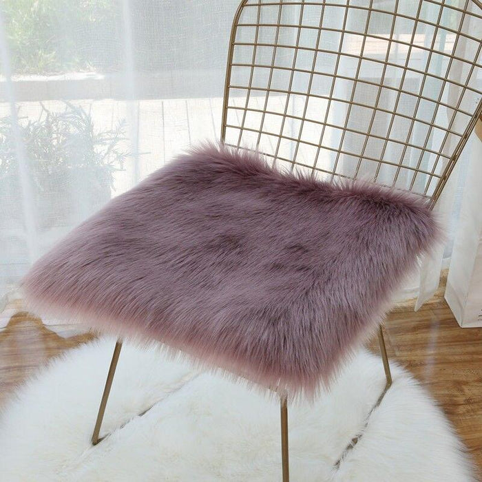 Soft Pink Plush Seat Cushion - Enhance Your Home with Cozy Elegance