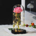Rose Radiance Glass Dome with Enchanted LED Glow for Timeless Sophistication
