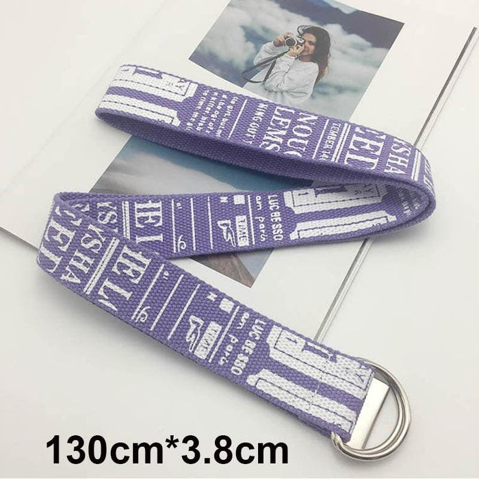 Chic Letter Print Canvas Belt - Unisex Fashion Accessory for Trendsetters