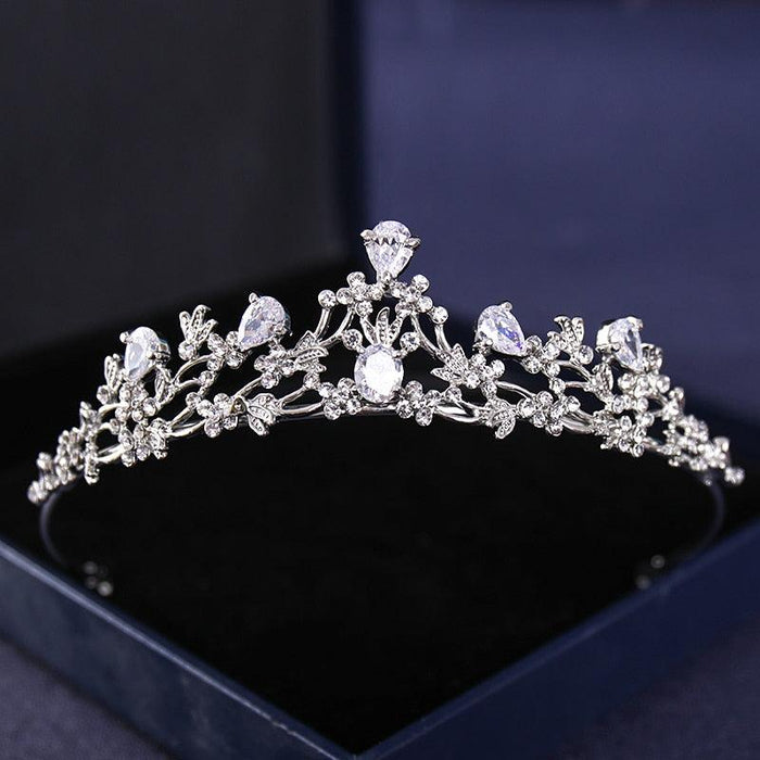 Elegant Silver Rhinestone Tiara - Glamorous Hair Accessory for Special Occasions