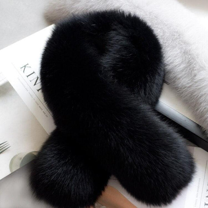 Opulent Fox Wool Scarf Collar - Embrace Winter Glamour with Genuine Fox Fur