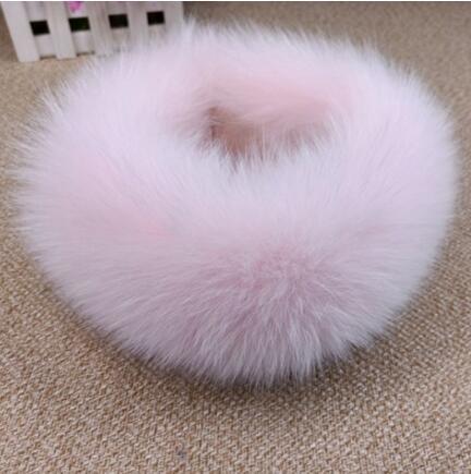 Elegant Fox Fur Ring Scarf with Magnetic Closure - Luxury Winter Accessory for Women