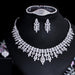 Luxurious White Gold Bridal Jewelry Set with Exquisite Tassel Details